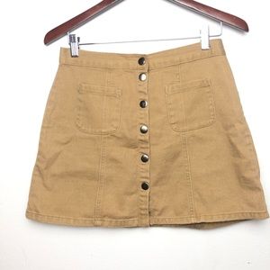 Urban Outfitters BDG Khaki Denim Skirt Button Down
